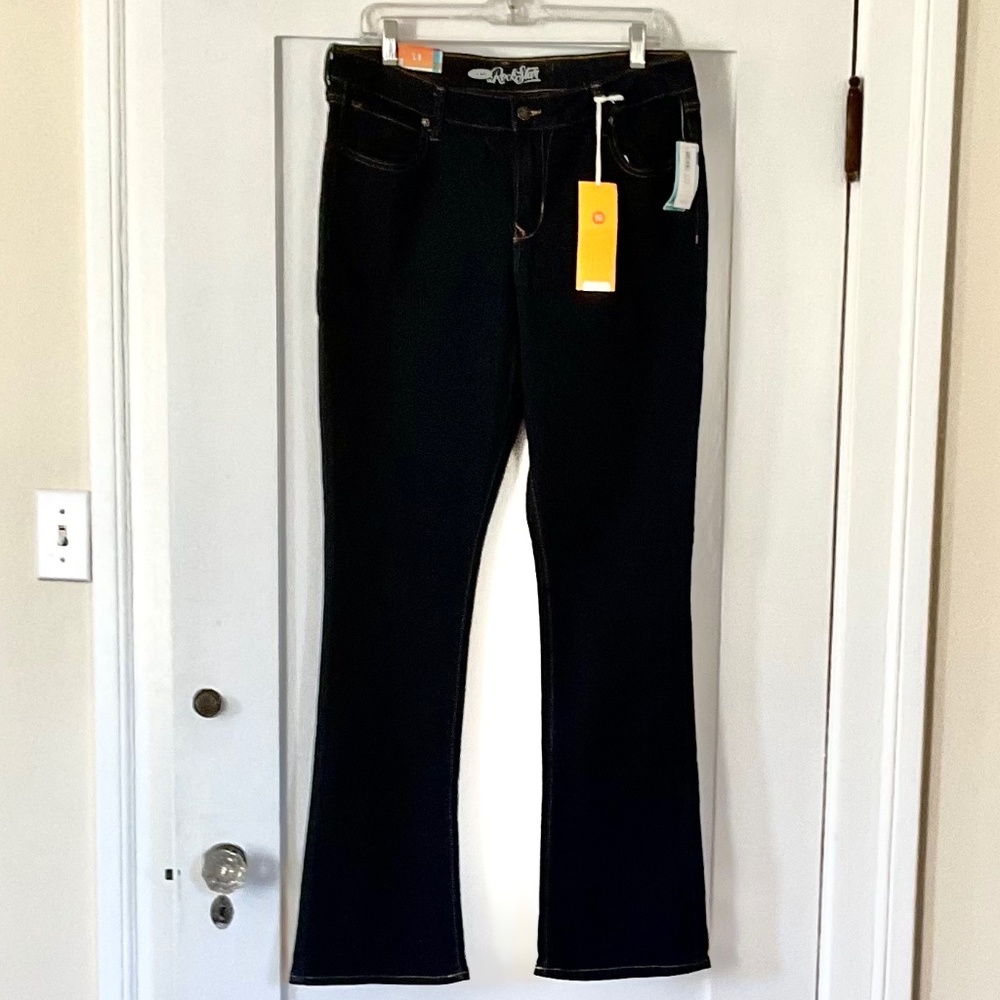 OLD NAVY THE ROCK STAR DEMI-BOOT Women's Dark Denim Jean  SZ 14  NWT